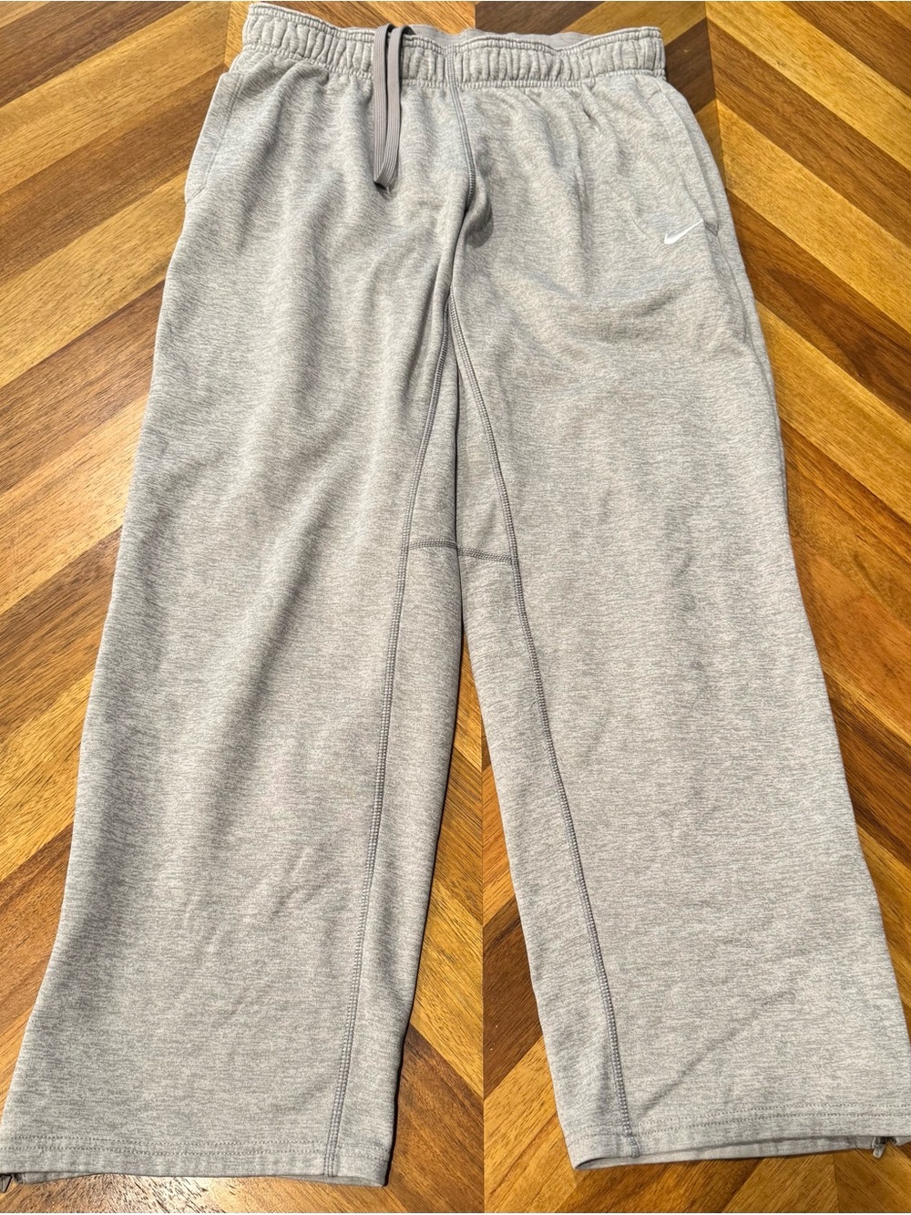 Nike Heather Gray Fleece Joggers with Drawstring